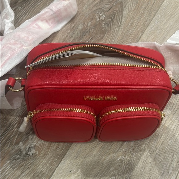 Michael Kors Red Crossbody Bag with Gold-Tone Hardware - Picture 5 of 8